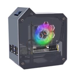 52Pi Mini Tower Case for Raspberry Pi 5 with Ice Cooler & OLED Pi 5 Mini Tower Kit Complete ABS Mini Tower Case Pi 5 Cooling Solution - RS927352Pi Mini Tower Case for Raspberry Pi 5 with Ice Cooler & OLED Pi 5 Mini Tower Kit Complete ABS Mini Tower Case Pi 5 Cooling Solution - RS9273-16