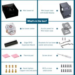 52Pi Mini Tower Case for Raspberry Pi 5 with Ice Cooler & OLED Pi 5 Mini Tower Kit Complete ABS Mini Tower Case Pi 5 Cooling Solution - RS927352Pi Mini Tower Case for Raspberry Pi 5 with Ice Cooler & OLED Pi 5 Mini Tower Kit Complete ABS Mini Tower Case Pi 5 Cooling Solution - RS9273 image 2