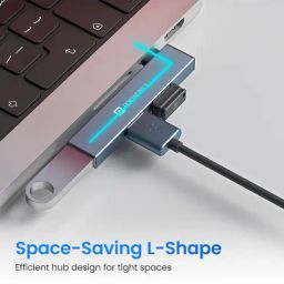 Portronics Grey Mport Mino C High Speed 3-Port Usb image 4