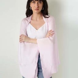 RAREISM Purple Polyester Solid Sleeveless Shrug-20