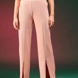 Kotty Pink Straight Fit High Rise Trousers-image-64