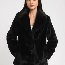 Guess Black Solid Full Sleeves Jacket-image-25