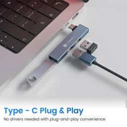 Portronics Grey Mport Mino C High Speed 3-Port Usb image 3