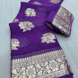 PAYAL CREATION Woven Design Zari Pure Georgette Maheshwari Saree-picture-17