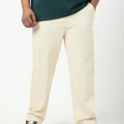 Bewakoof Beige Cotton Loose Fit Solid Plus Size Jeans-picture-11