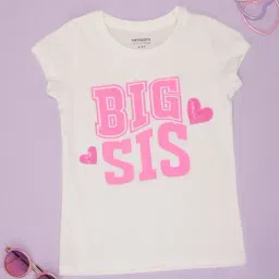 Pantaloons Junior Girls White Cotton Printed T-Shirt-picture-9