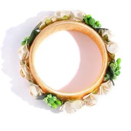 Priyaasi Peach & Green Handcrafted Round Bangle Set of 18 image 3