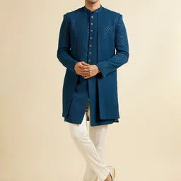 Manyavar Men Sequins Sherwani Set-image-83