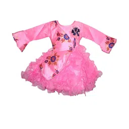 Samjho Fashion Girls Pink Floral Print Fit & Flare Dress-picture-6