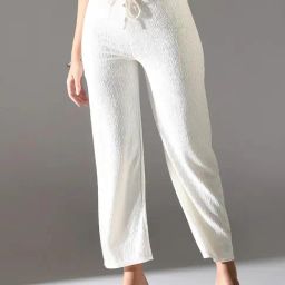 Showoff Off White Nylon Straight FitTrouser-image-81