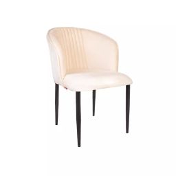 Rose Fire ‎Velvet ‎Mid Back Cafe Chair Modern Velvet Dining Chair Classic Cream-image-65