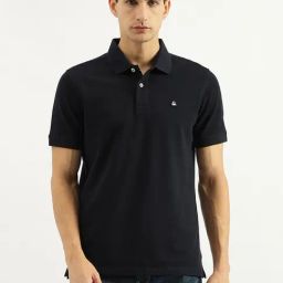 United Colors Of Benetton Navy Cotton Relaxed Fit Polo T-Shirt-image-5