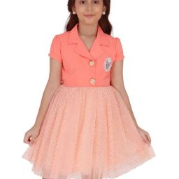 Cutecumber Girls Orange Regular Fit Embellished Dress-picture-21