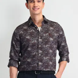 U.S. Polo Assn. Denim Co. Men Spread Collar Abstract Printed Cotton Slim Fit Casual Shirt-image-8
