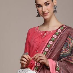 Anouk Women Ethnic Motifs Yoke Design Gotta Patti Kurta with Trousers & With Dupatta-picture-6