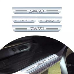 Automoto Stainless Steel Silver Non-led Footstep Door Sill Plate for Santro 2018 All Model (Set of 4)-image-19