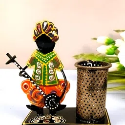 apka mart Green Musician Pen Holder Curio Showpiece-image-96