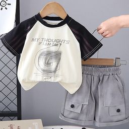 LULU & SKY Boys Colourblocked T-shirt with Shorts-image-58