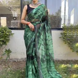 KAYOMMI Tie and Dye Pure Georgette Ready to Wear Saree-image-32