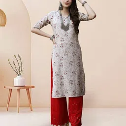 7Threads Selection Of 2 Geometric Printed Round Neck Straight Kurtas image 4