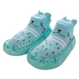 MOMISY Anti-Skid Leather Soled Shoe Socks - Green-image-93