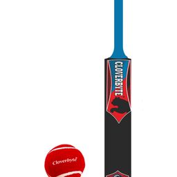 Cloverbyte Junior 5 No. Black PVC Bat With Red Tennis Ball - Black-3
