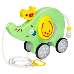 Bunie Pull Along Musical Elephant Toy with Flashing Lights for Kids  Green-6