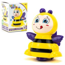 SUPER TOY Crawling Honey Bee Musical Bump n Go Tummy Time Sound Toy for Toddler Kids Boys & Girls-0