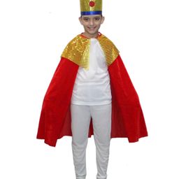 Kaku Fancy Dresses Velvet Christmas Theme King Costume Set - Red & Golden-image-55