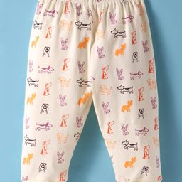 Tango Interlock Knit Full Length LoungePant Doggy Print - Cream-image-82