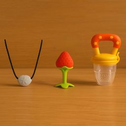 Badal Kidz Presents Combo For 3+ Months Baby To 1+ Year Old Babies Which Includes 1 Tlismi Moti , 1Teether and 1 fruit feeder - Multicolour-image-25