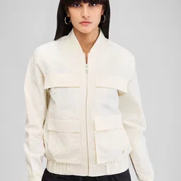 SPYKAR Women Bomber with Patchwork Jacket-image-4