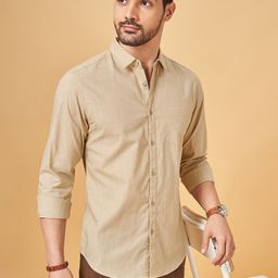 BYFORD by Pantaloons Men Spread Collar Solid Cotton Slim Fit Casual Shirt-picture-22