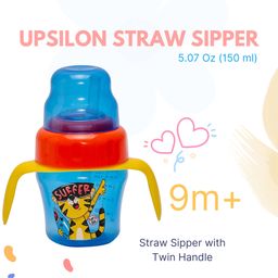 Adore Upsilon Straw Sipper with Twin Handle 150 ml-Surfer image 3