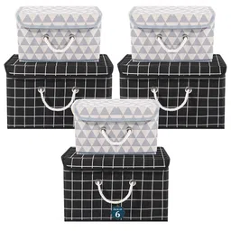 Kuber Industries Black Set of 6 Reusable Drawer Organiser Organisers-22