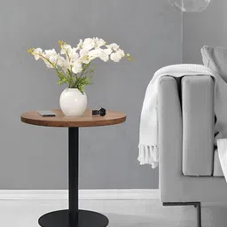 Metalsmith Brown & Black Round Bedside Table-image-32