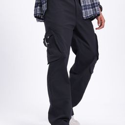 glitchez Men Utility Chic Toggled Loose Fit Cargos-image-82