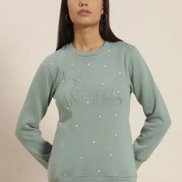 Sweet Dreams Green Regular Fit Polka Dot Sweatshirts-image-66