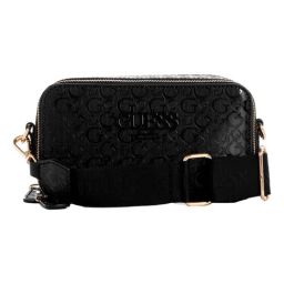 Guess Shine Black Lewistown Logo Cross Body Bag-image-64
