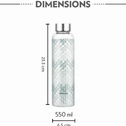 borosil ?Borosil Water Bottle with Fridge Safe & Leakproof Set of 3 (Transparent, ?550 ml) image 2
