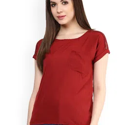Mayra Women Red Self Design Top-55