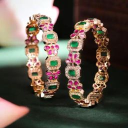 Priyaasi Multicolor Stone-Studded Round Bangle Set of 2-28