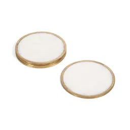 Home4U Audrey White Marble Coasters - Set of 4-2
