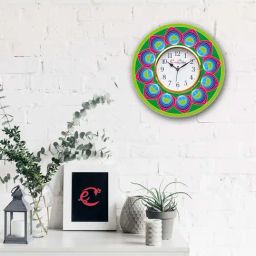 eCraftIndia Ethnic Design Wooden Colorful Round Wall Clock-image-18