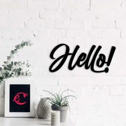 eCraftIndia 'HELLO!' Black Engineered Wood Wall Art Cutout, Ready to Hang Home Decor-image-98