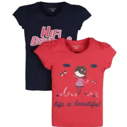 Plum Tree Kids Red & Navy Embellished Tops-image-96