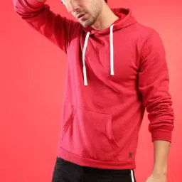 Campus Sutra Maroon Solid Full Sleeves Hoodie-picture-46