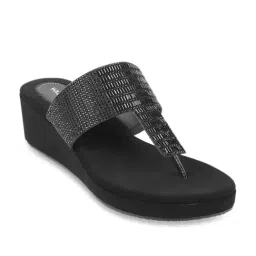 Walkway Women's Black Thong Wedges-picture-10