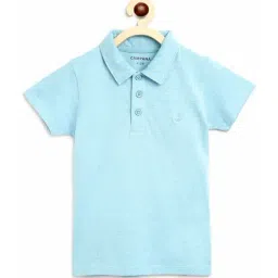 Campana Kids Blue Cotton Regular Fit Polo T- Shirt-image-40