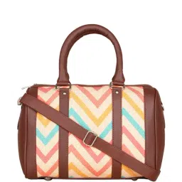 ZOUK Beige Printed Medium Handbag-52